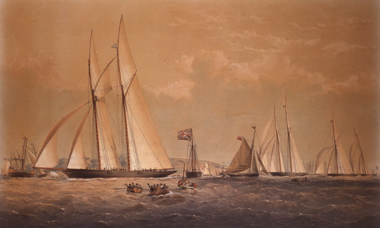 La Cambria vince la gara di yacht anglo-americana, 1868 da Thomas Goldsworth Dutton