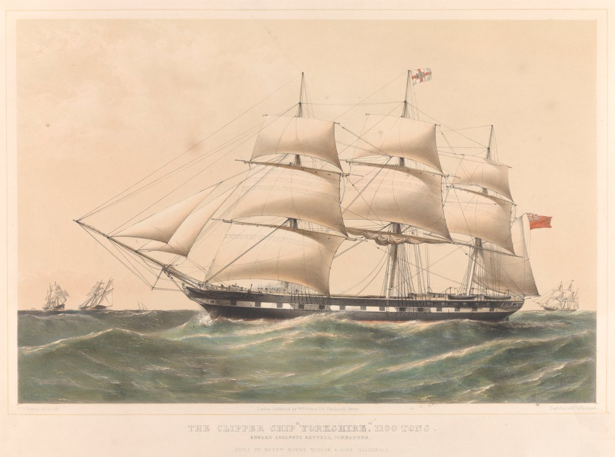 La Nave Clipper Yorkshire 1100 Ton, c.1857-60 da Thomas Goldsworth Dutton