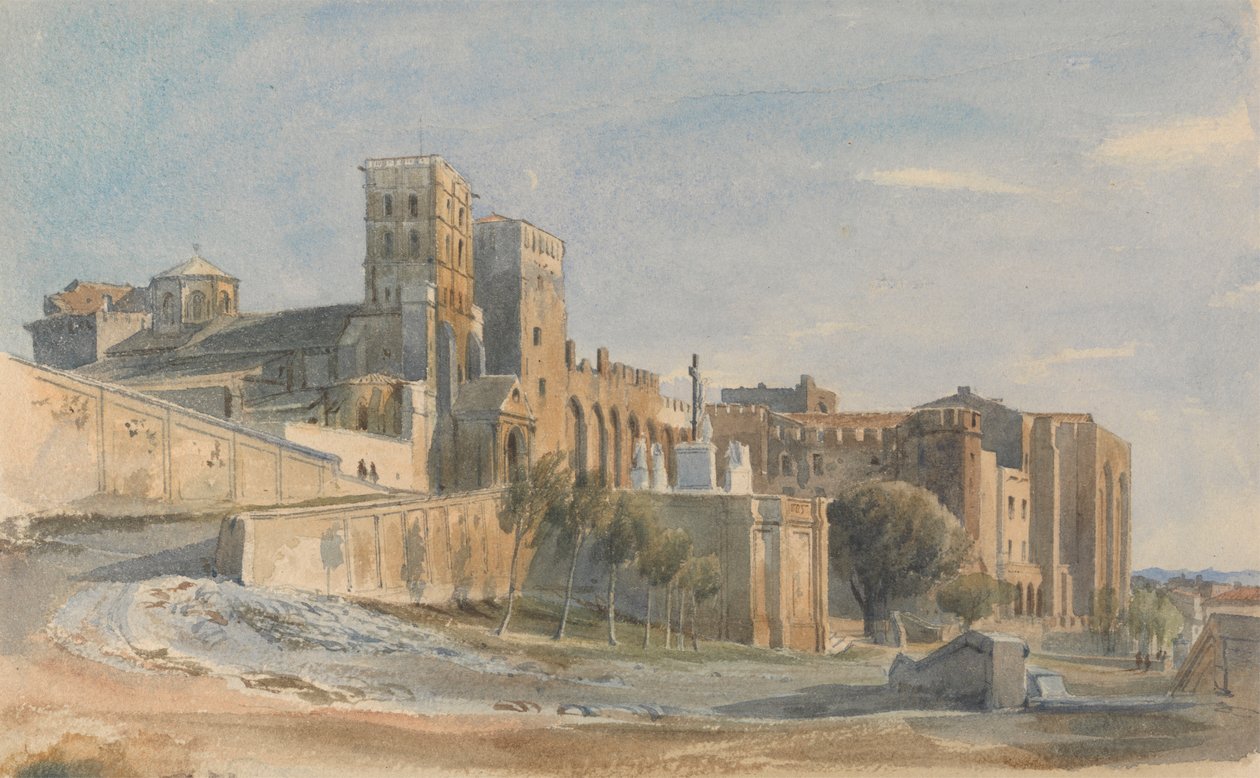 La cattedrale e il palazzo dei papi, Avignone da Thomas Hartley Cromek