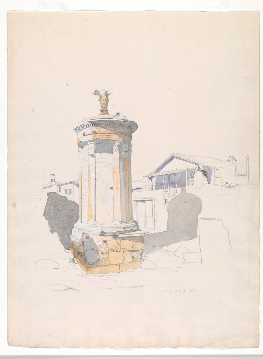 Il monumento coregico di Lisicrate, Atene da Thomas Hartley Cromek