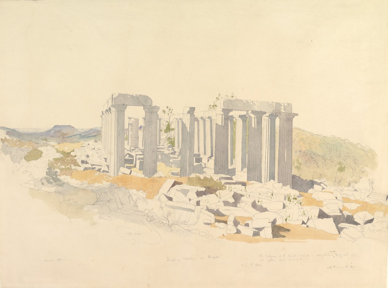 Il tempio di Apollo a Bassae, 1843 da Thomas Hartley Cromek