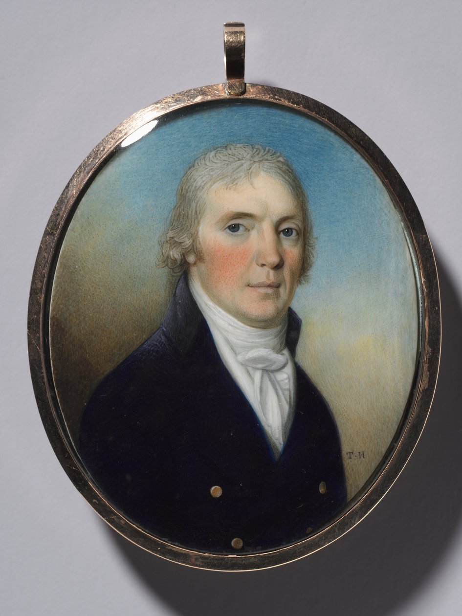 Coppia di Miniature: Ritratto di un Uomo e Ritratto di una Donna che Indossa una Miniatura, c1780 da Thomas Hazlehurst