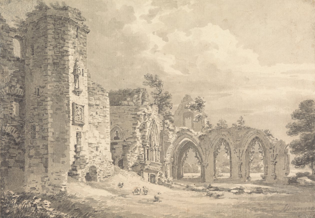Le rovine del Collegio di Lincluden, vicino a Dumfries da Thomas Hearne