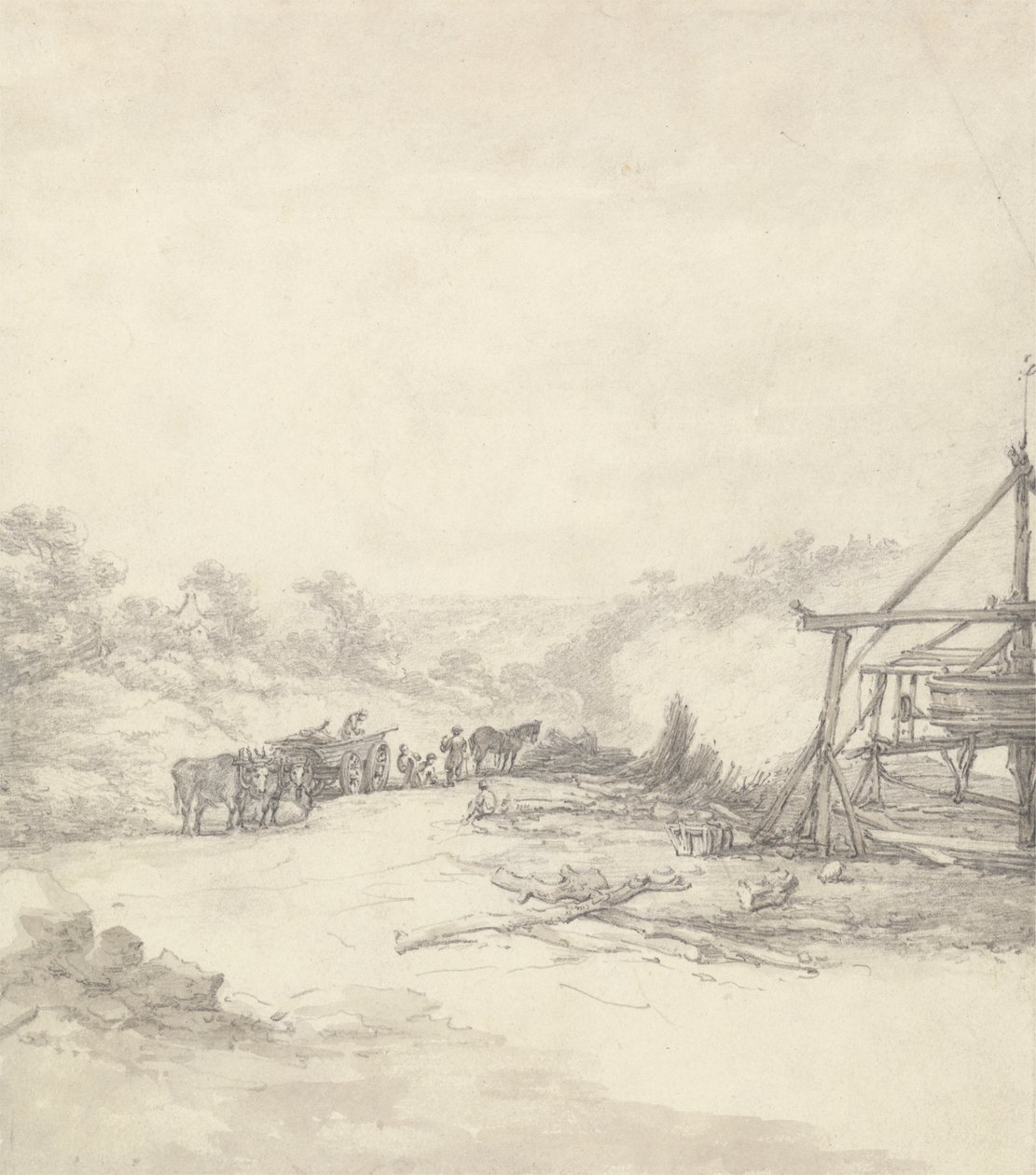 Scarico di Puntelli a Coalbrookdale da Thomas Hearne