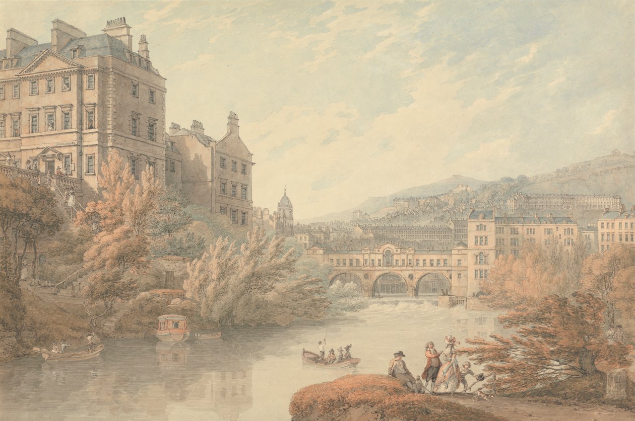 Veduta di Bath dai Giardini di Primavera da Thomas Hearne