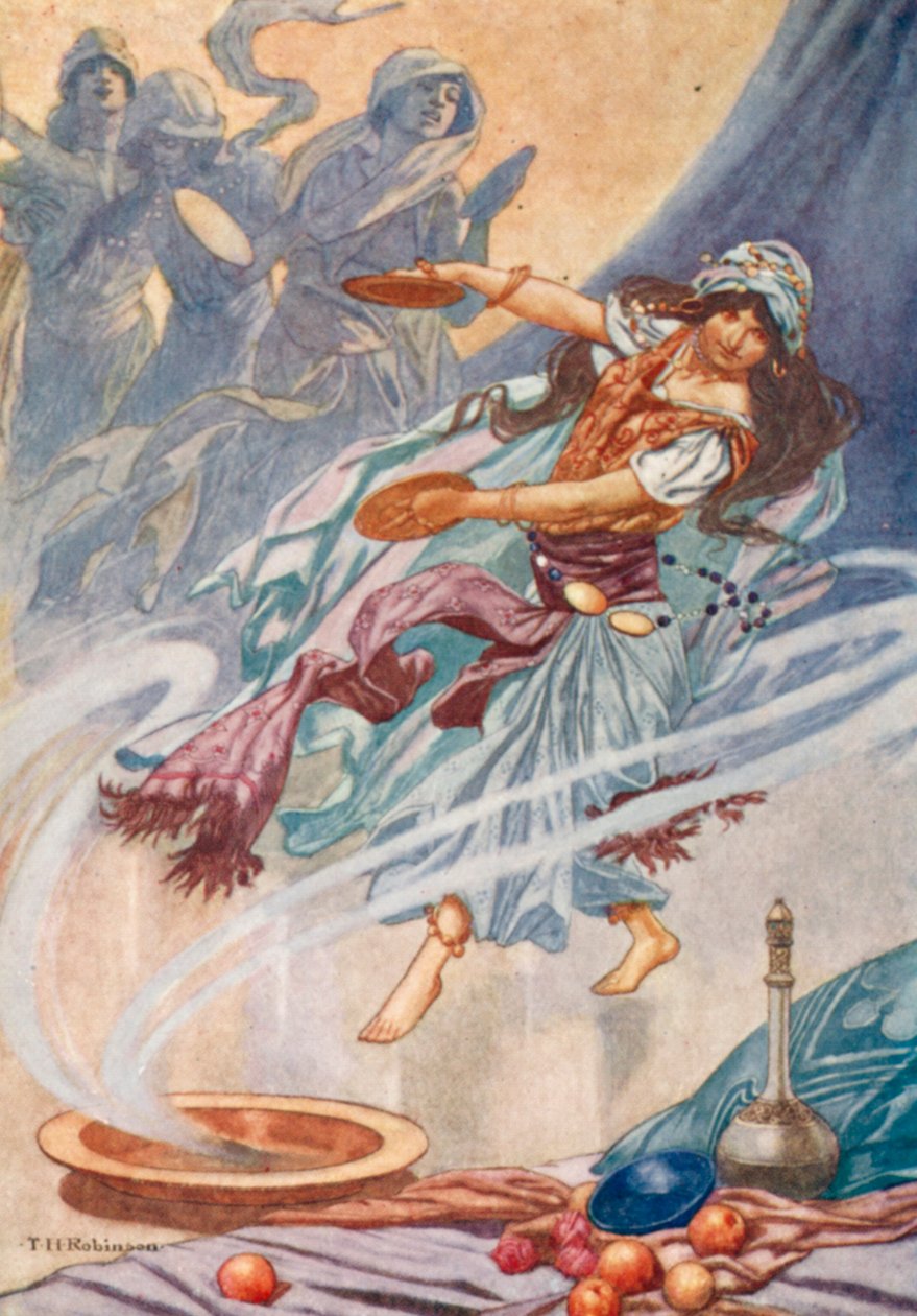 Edvard Grieg: La danza di Anitra (litografia a colori) da Thomas Heath Robinson