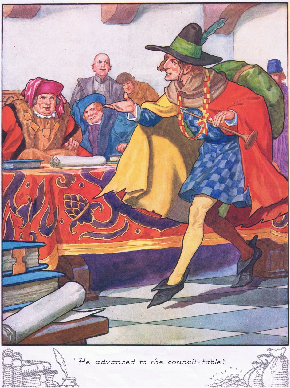 Si è avvicinato al tavolo del consiglio (litografia a colori) da Thomas Heath Robinson