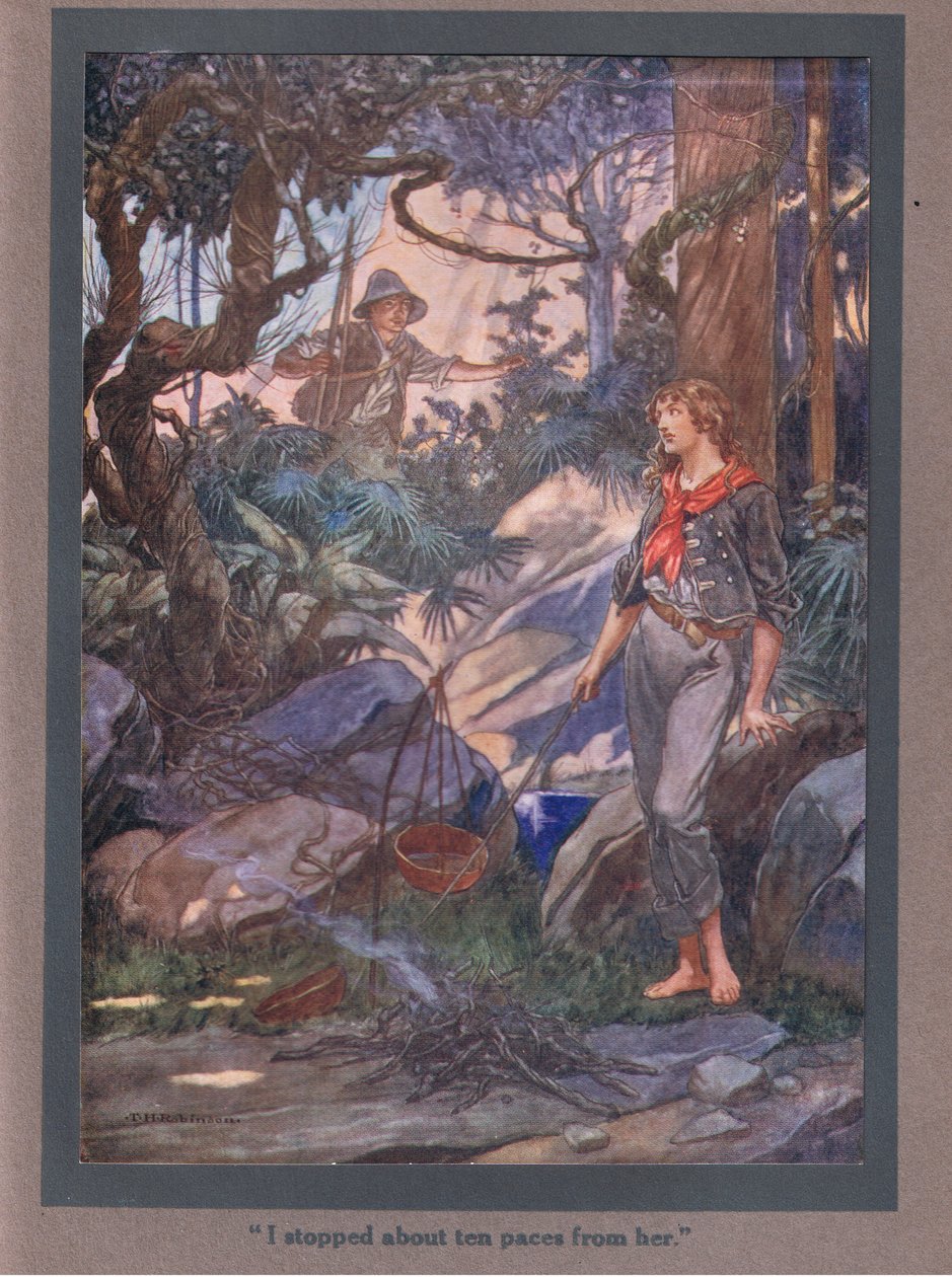 Mi fermai a dieci passi da lei (litografia a colori) da Thomas Heath Robinson