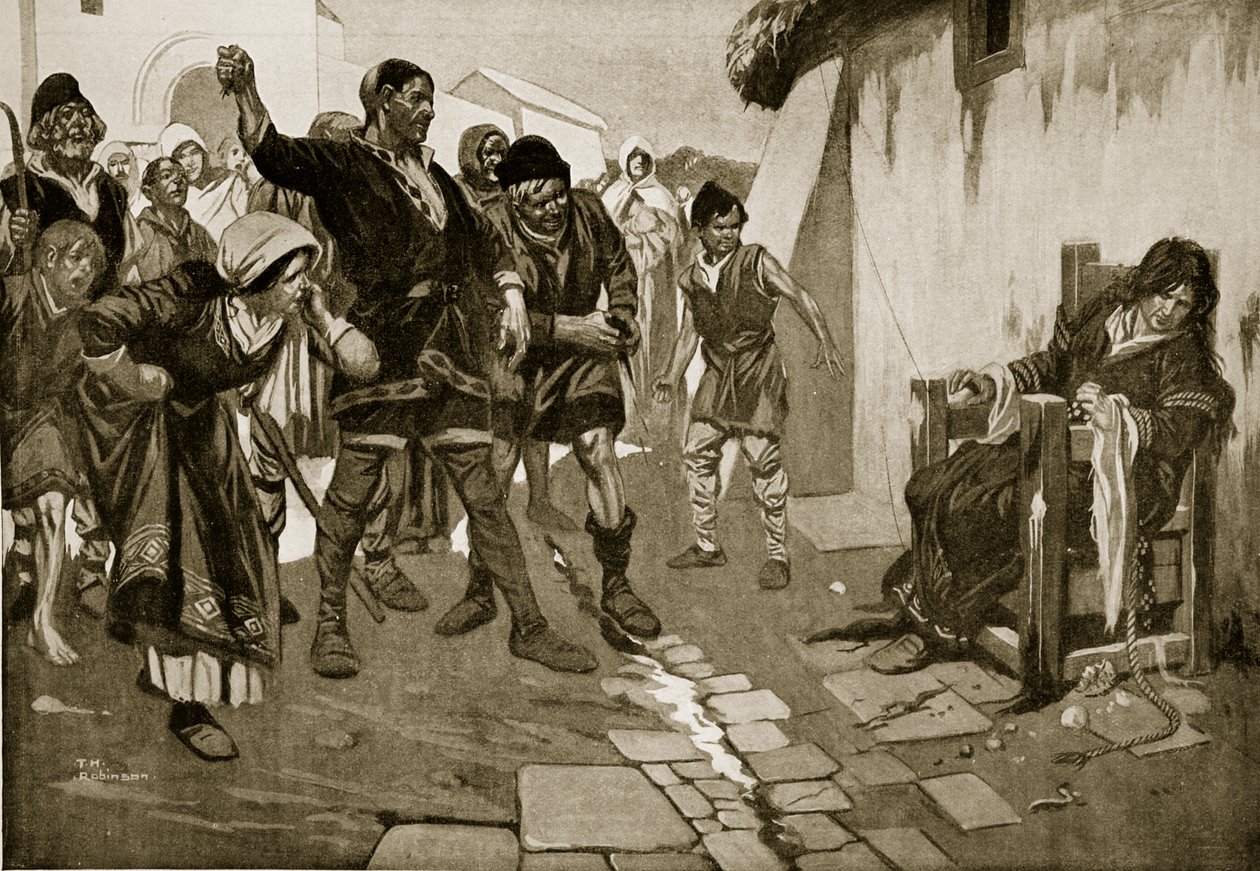Lo sgabello di Cucking in epoca normanna, illustrazione da "Hutchinson