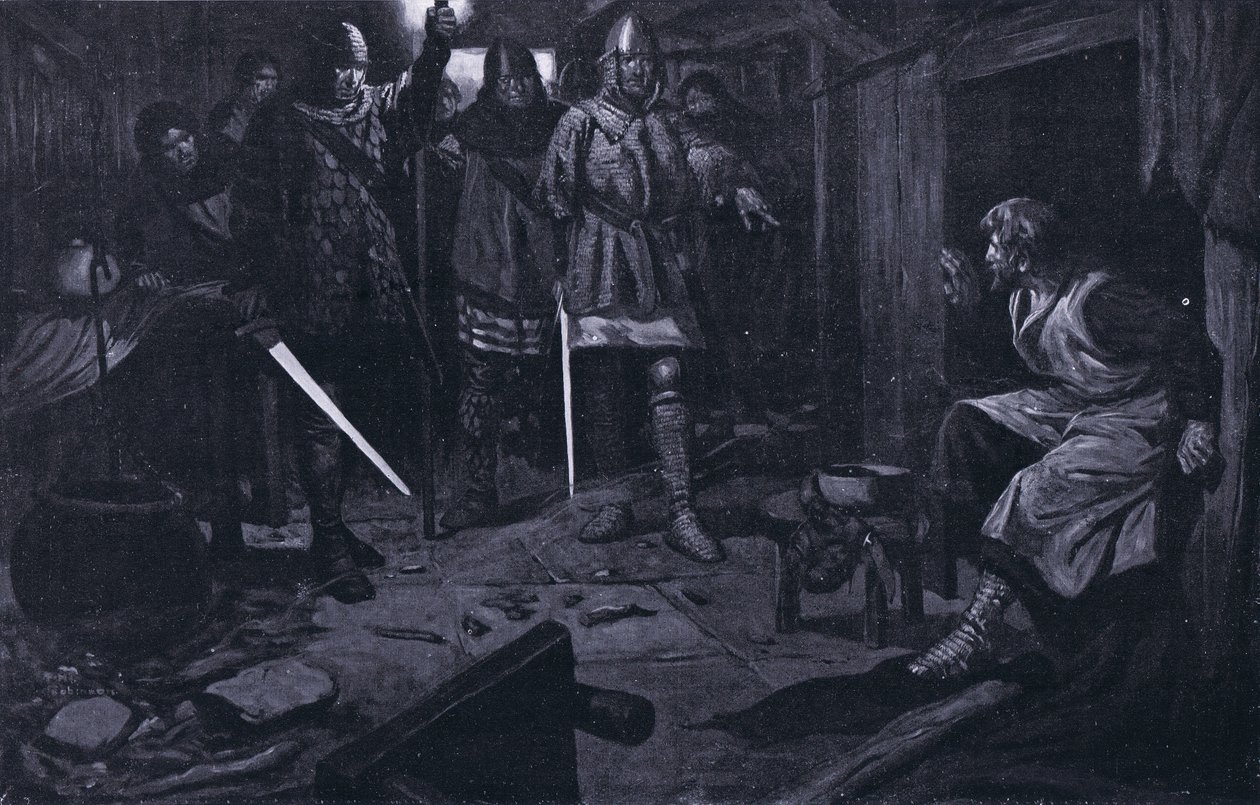 La cattura di William Wallace AD1305 (litografia) da Thomas Heath Robinson