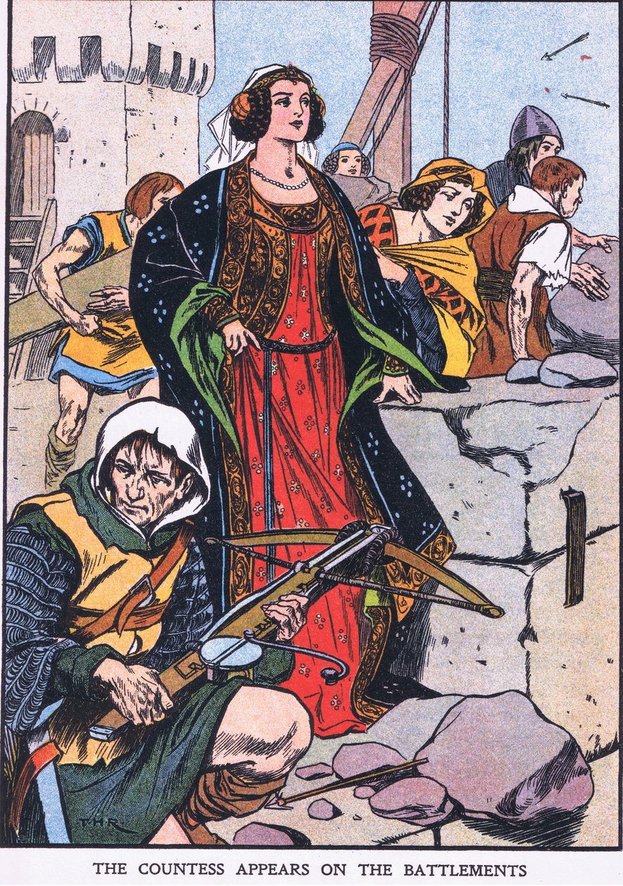La contessa appare sui merli (litografia a colori) da Thomas Heath Robinson