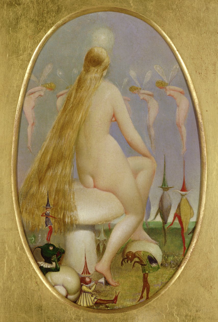Fata seduta su un fungo, c.1860 da Thomas Heatherley
