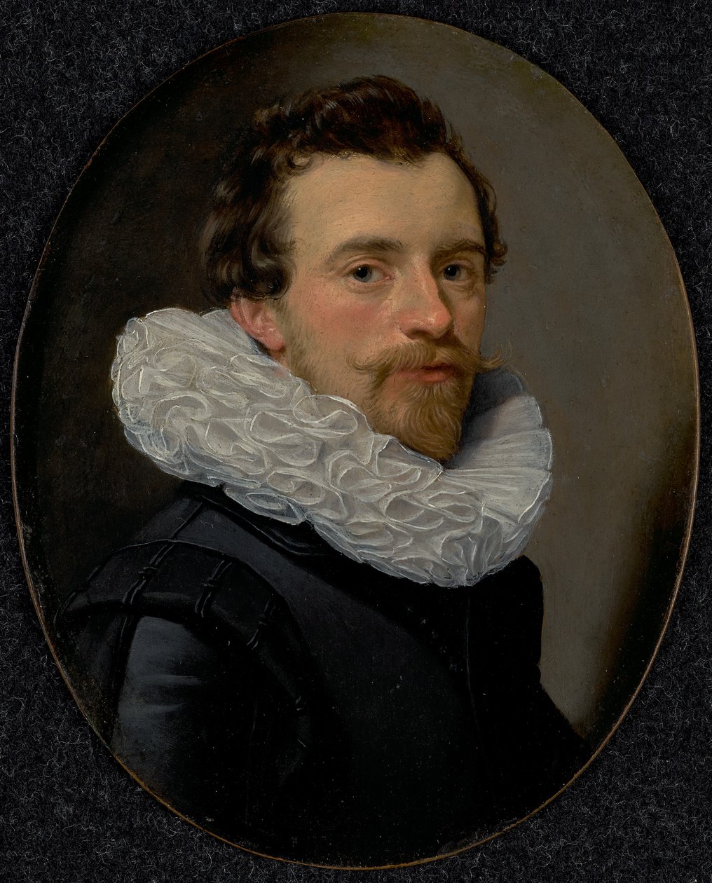 Ritratto di un giovane uomo con un bastone da Thomas Hendricksz. de Keyser
