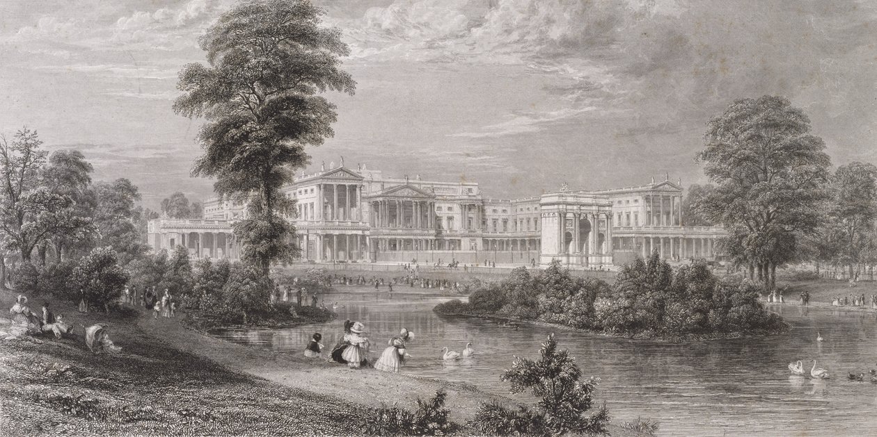 Veduta di Buckingham Palace e Marble Arch, da St. James
