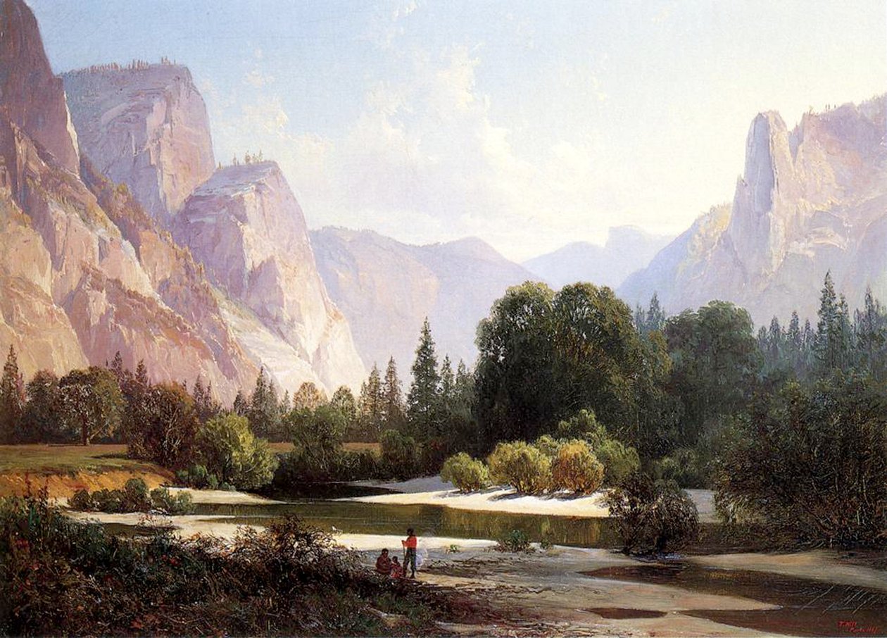 Campo indiano Piute, Yosemite, 1890 da Thomas Hill