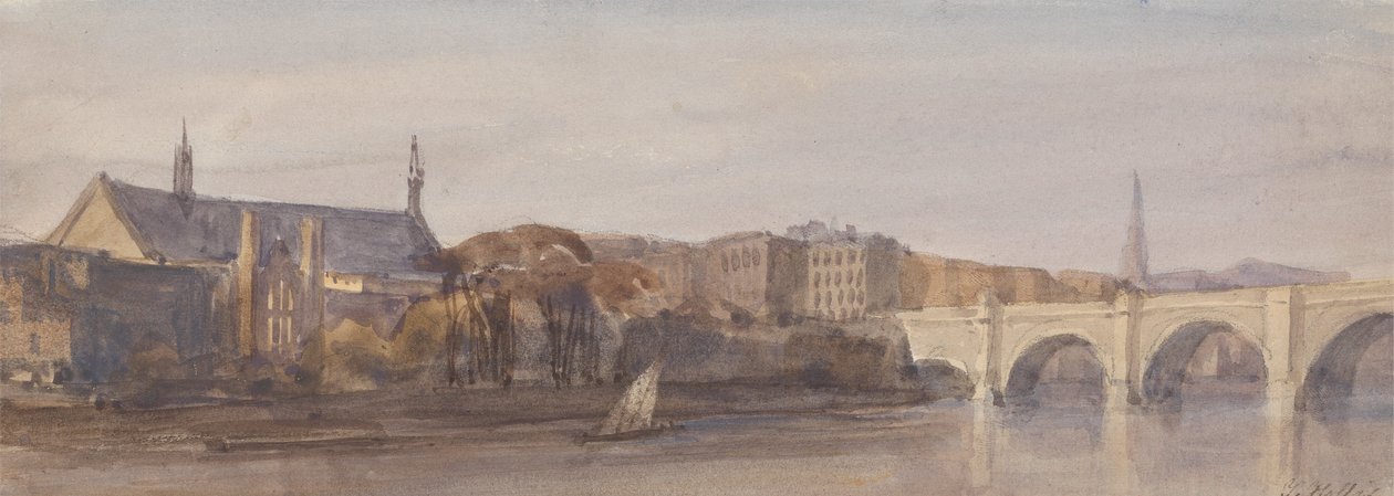 Vista di Westminster Hall e Ponte da Lambeth da Thomas Hollis