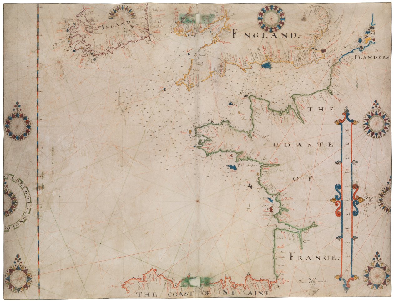 Mappa del Golfo di Biscaglia e Canale della Manica da Thomas Hood