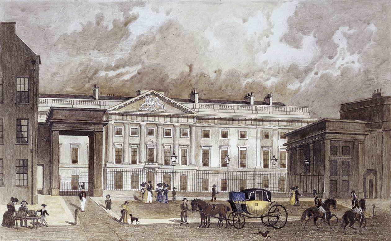 Incisione contemporanea della nuova Zecca Reale, c.1830 da Thomas Hosmer Shepherd