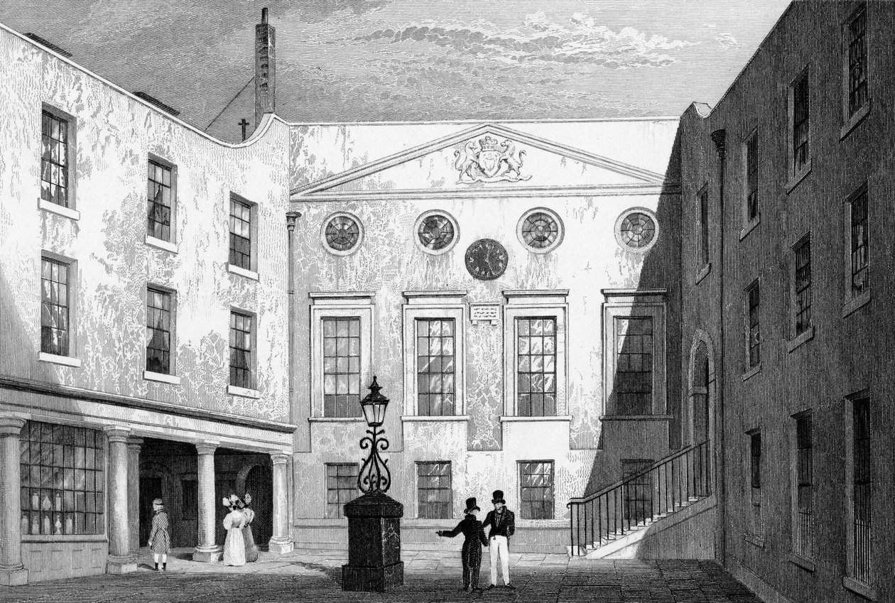 Sala degli speziali, Pilgrim St., Blackfriars, inciso da J. Hinchliff, 1831 da Thomas Hosmer Shepherd