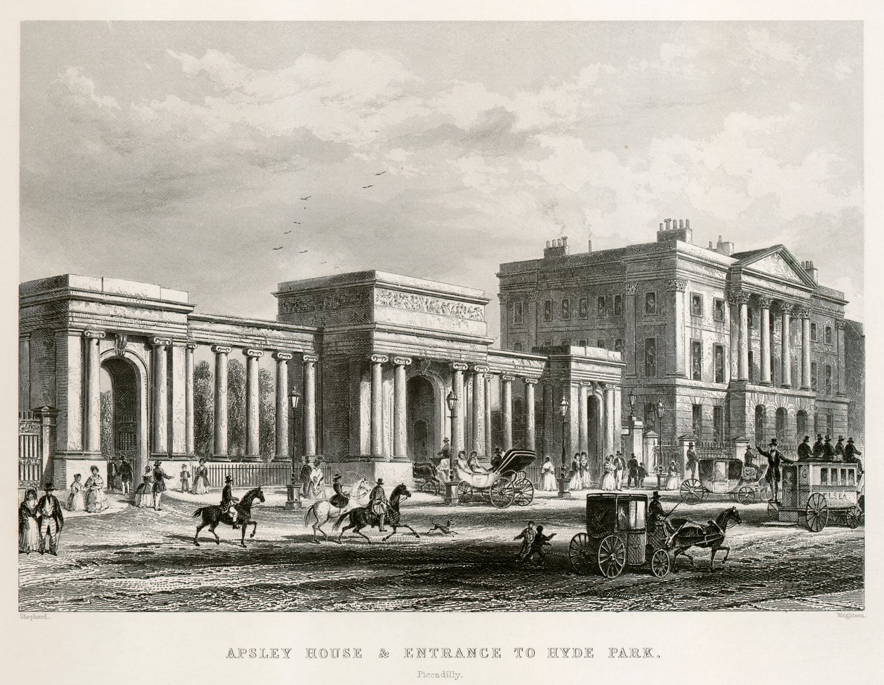Apsley House, Hyde Park Corner, Londra da Thomas Hosmer Shepherd