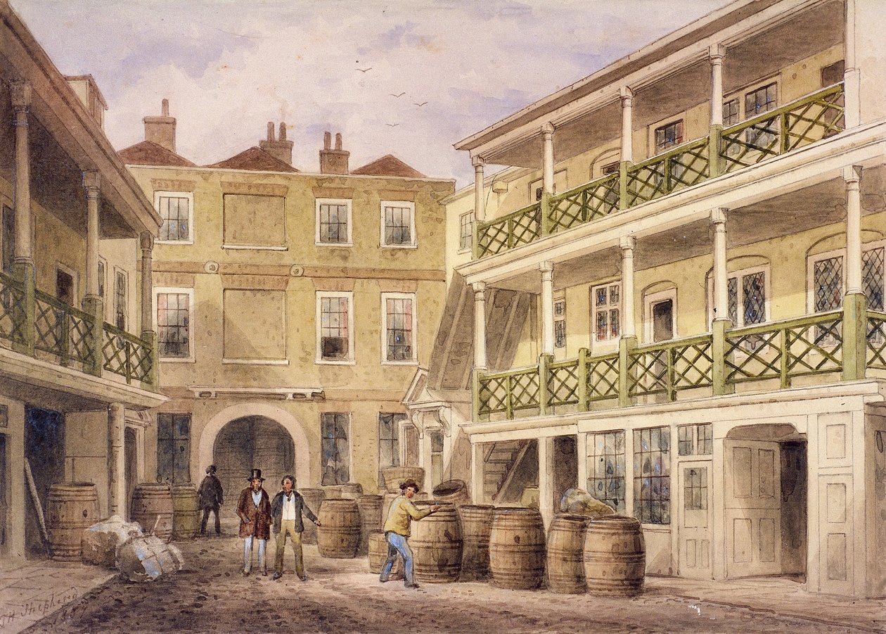 Bell Inn, Aldersgate Street, Londra da Thomas Hosmer Shepherd
