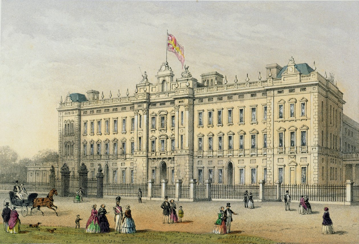 Buckingham Palace, inciso da Bachelier, pub. 1854 da Thomas Hosmer Shepherd