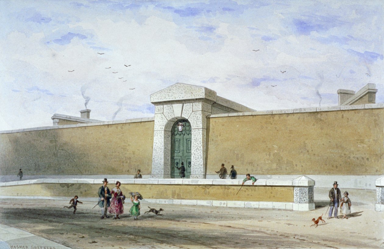 Portale della Prigione di Bridewell, Tothill Fields, Westminster, Londra da Thomas Hosmer Shepherd