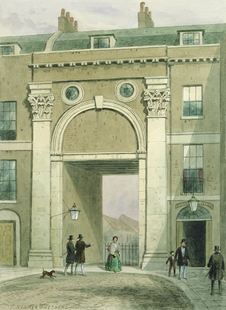 Ingresso al fiume, Essex Street, 1857 da Thomas Hosmer Shepherd