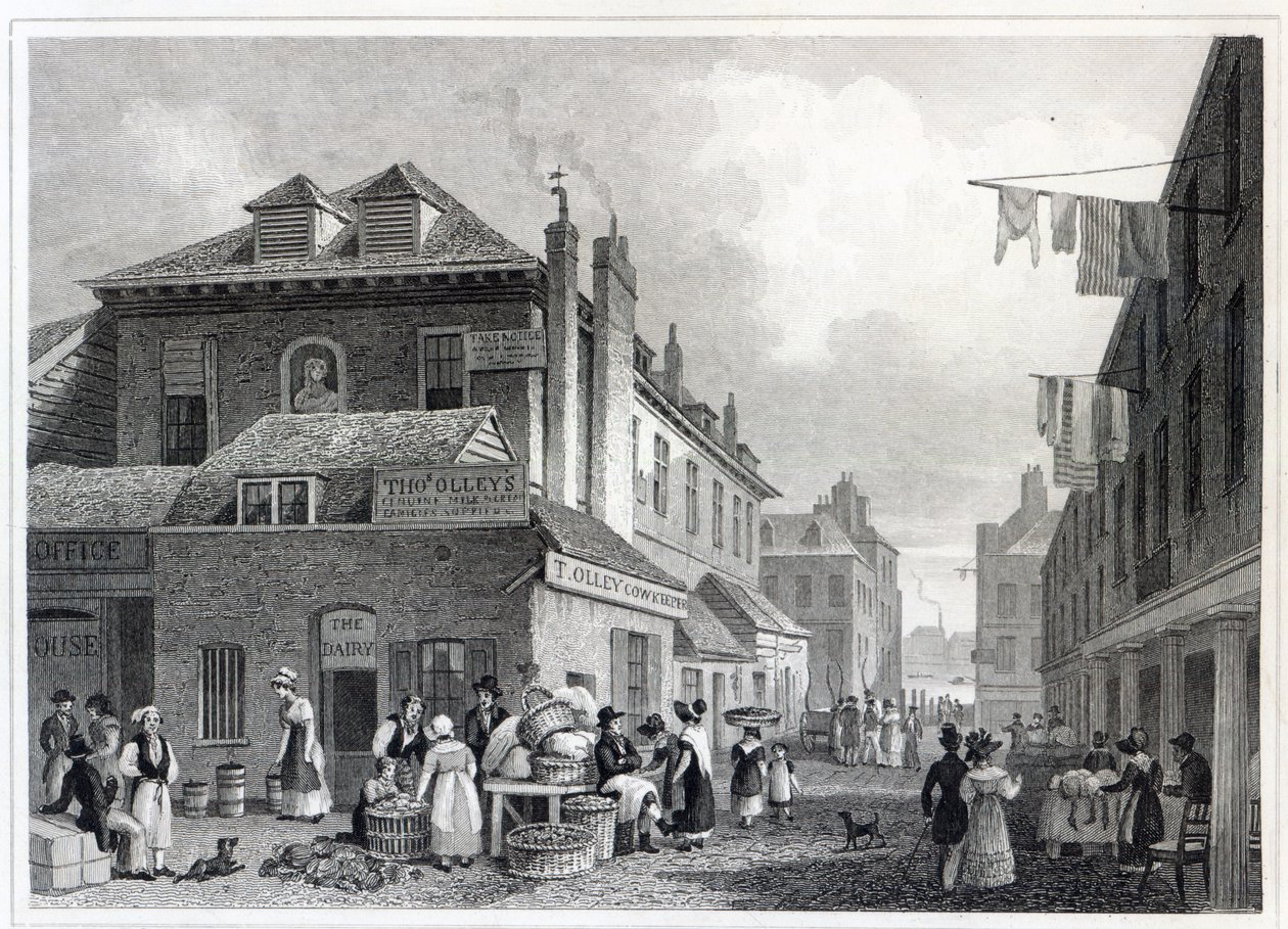 Mercato di Hungerford, Strand, inciso da Thomas Barber, 1830 da Thomas Hosmer Shepherd