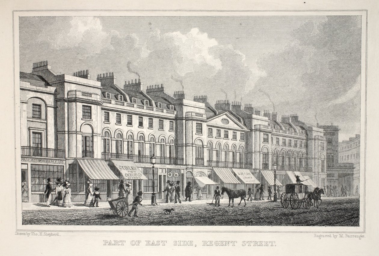Parte del lato est, Regent Street, da 