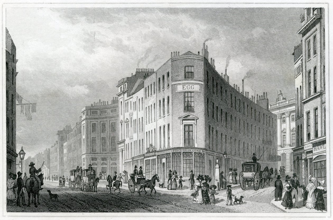 Piccadilly, da Coventry Street, 1830 da Thomas Hosmer Shepherd