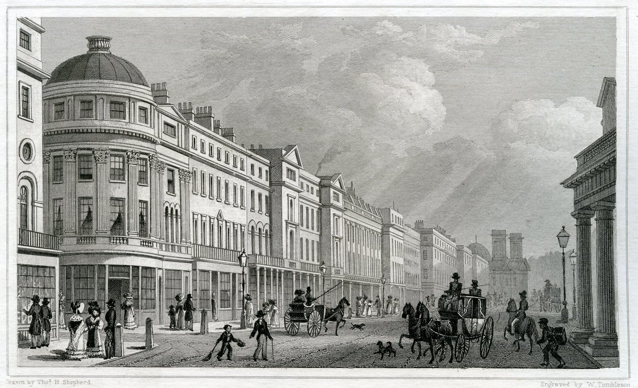 Regent Street, Londra, dal Quadrante da Thomas Hosmer Shepherd