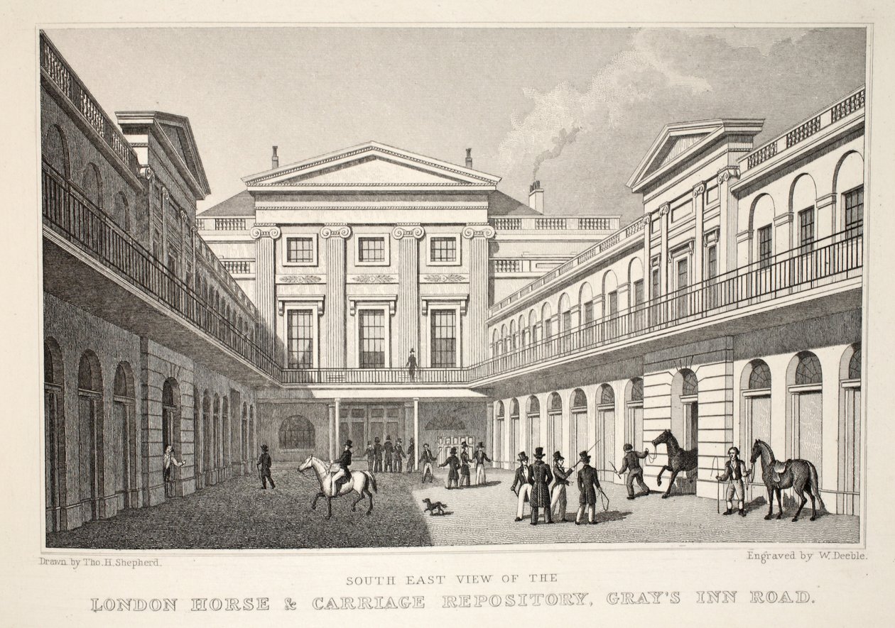 Vista sud-est del London Horse and Carriage Repository, Gray