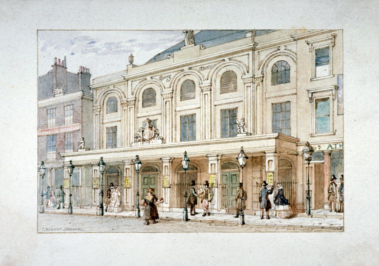 Teatro del Surrey e Caffè del Surrey su Blackfriars Road, Southwark, Londra da Thomas Hosmer Shepherd