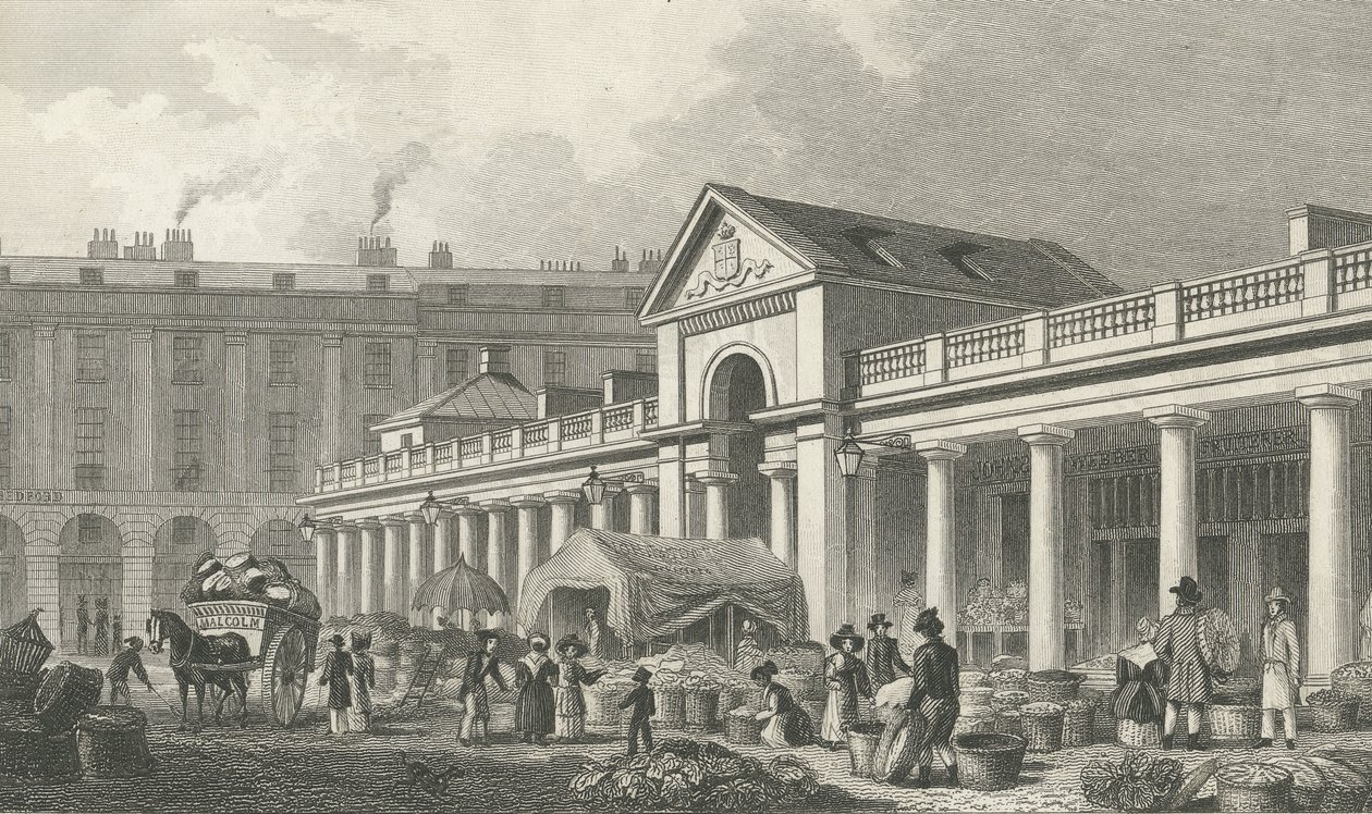 Facciata N.W. del nuovo mercato di Covent Garden, 1827-30 da Thomas Hosmer Shepherd