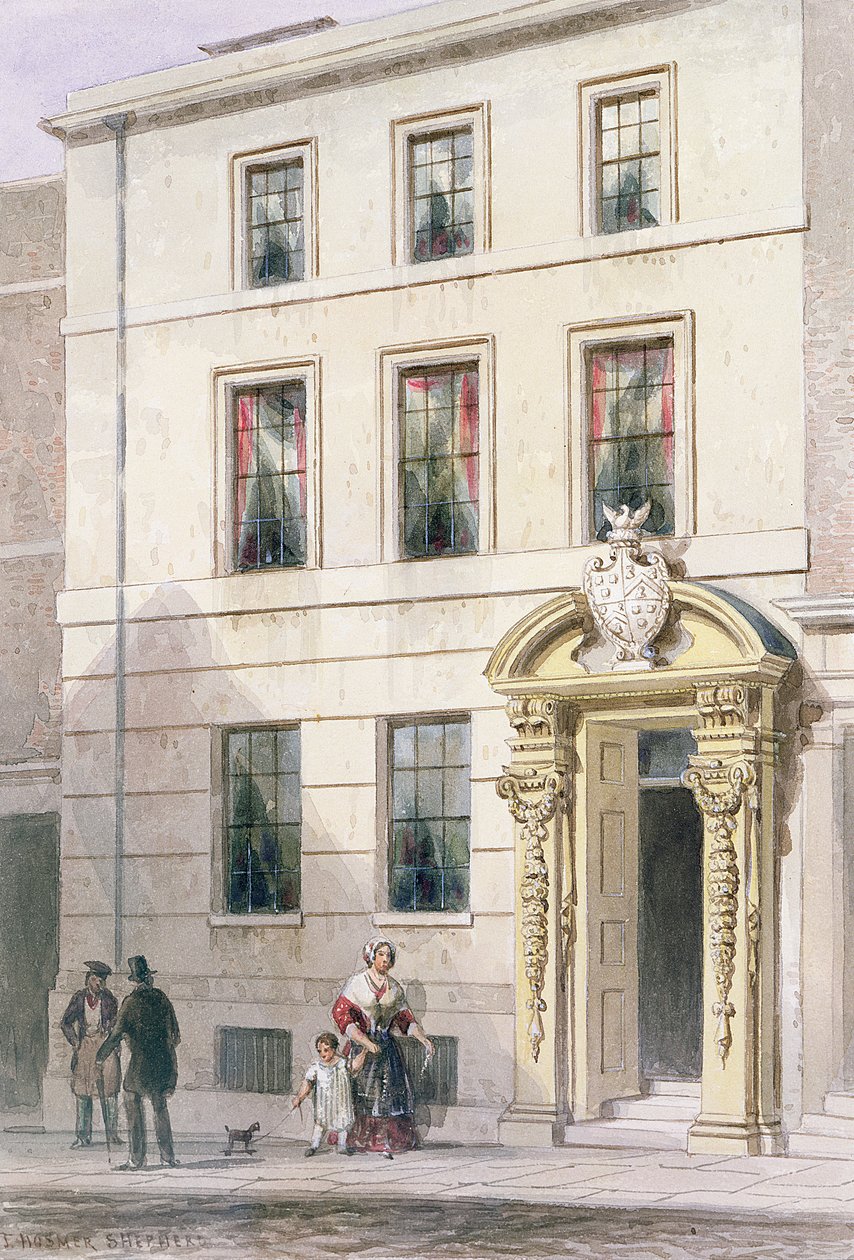 La nuova facciata della Painter Stainers Hall, 1850 da Thomas Hosmer Shepherd