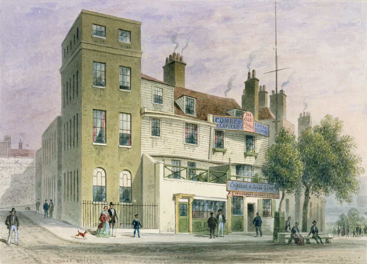 Il Vecchio George su Tower Hill da Thomas Hosmer Shepherd