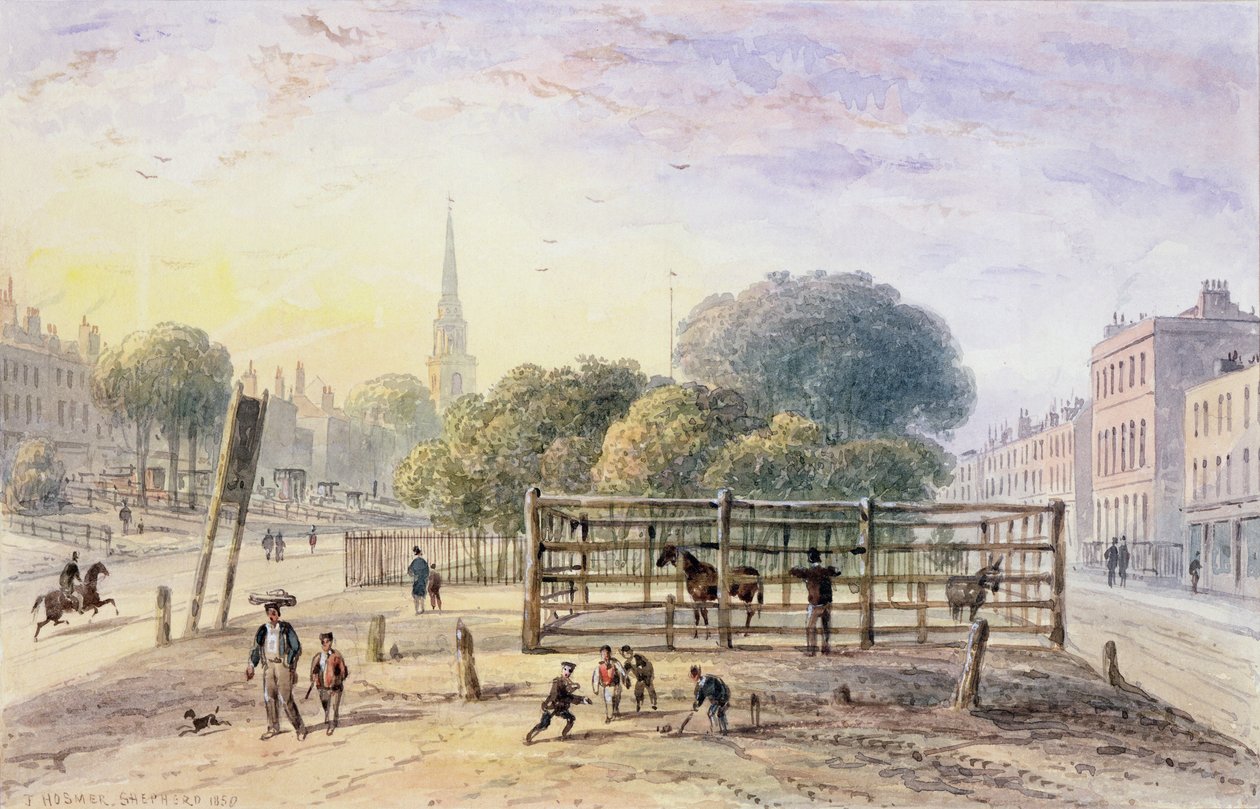 Veduta di Islington Pound, 1850 da Thomas Hosmer Shepherd