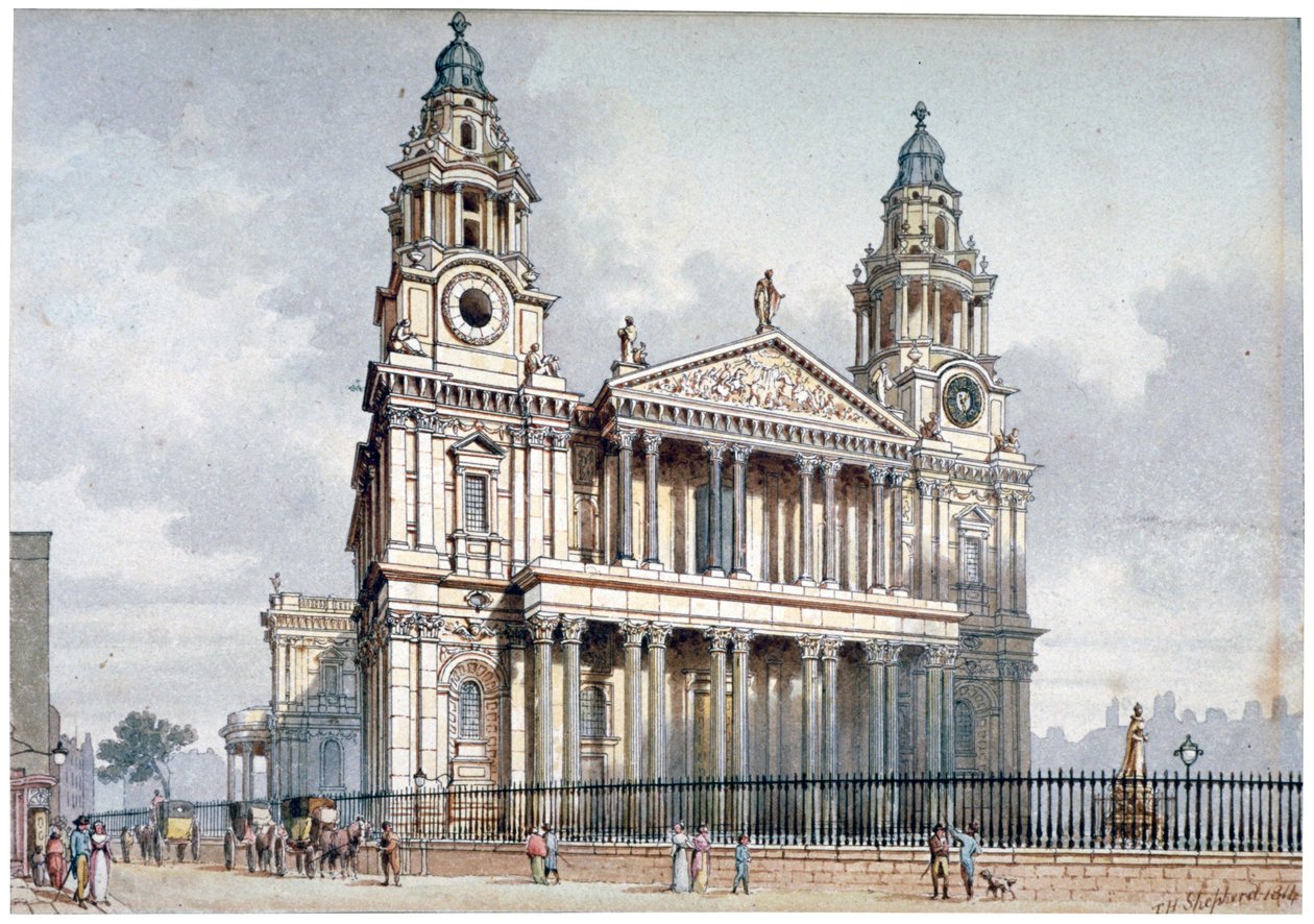 Facciata ovest della Cattedrale di San Paolo, Città di Londra da Thomas Hosmer Shepherd