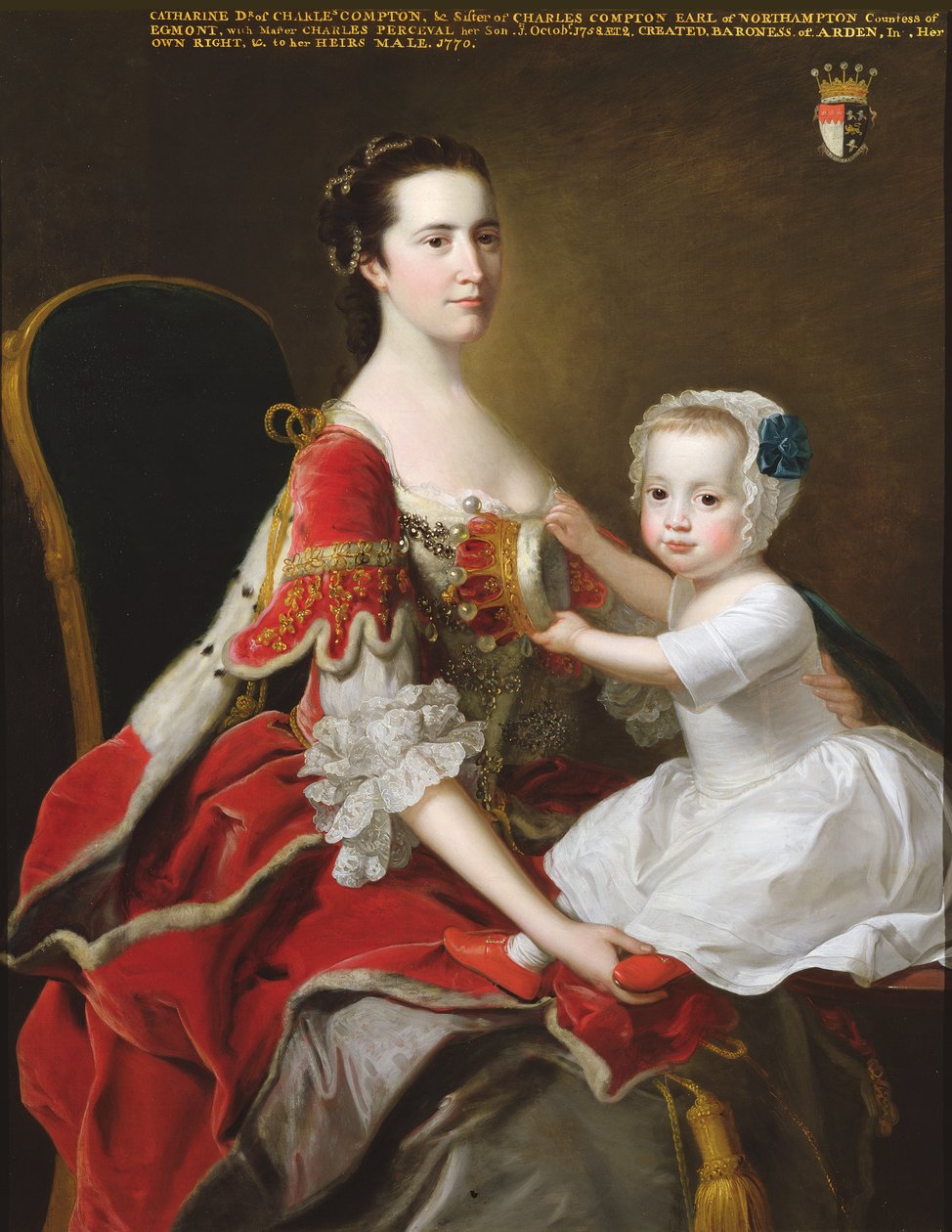Ritratto di Catherine Compton, Contessa di Egmont, e del suo figlio maggiore Charles Perceval, 1758 da Thomas Hudson