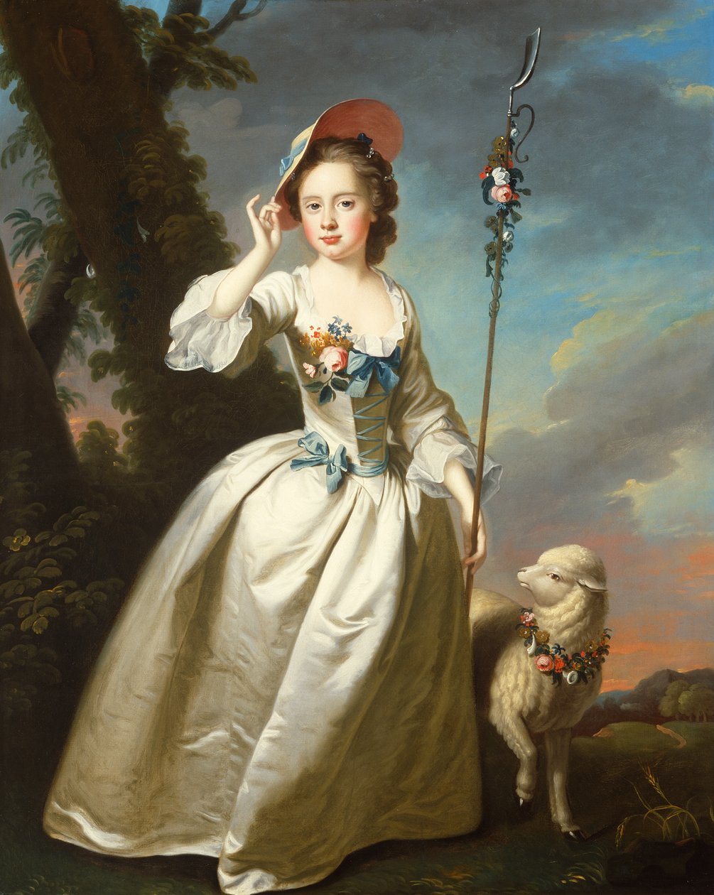 Ritratto di una giovane donna come pastorella da Thomas Hudson