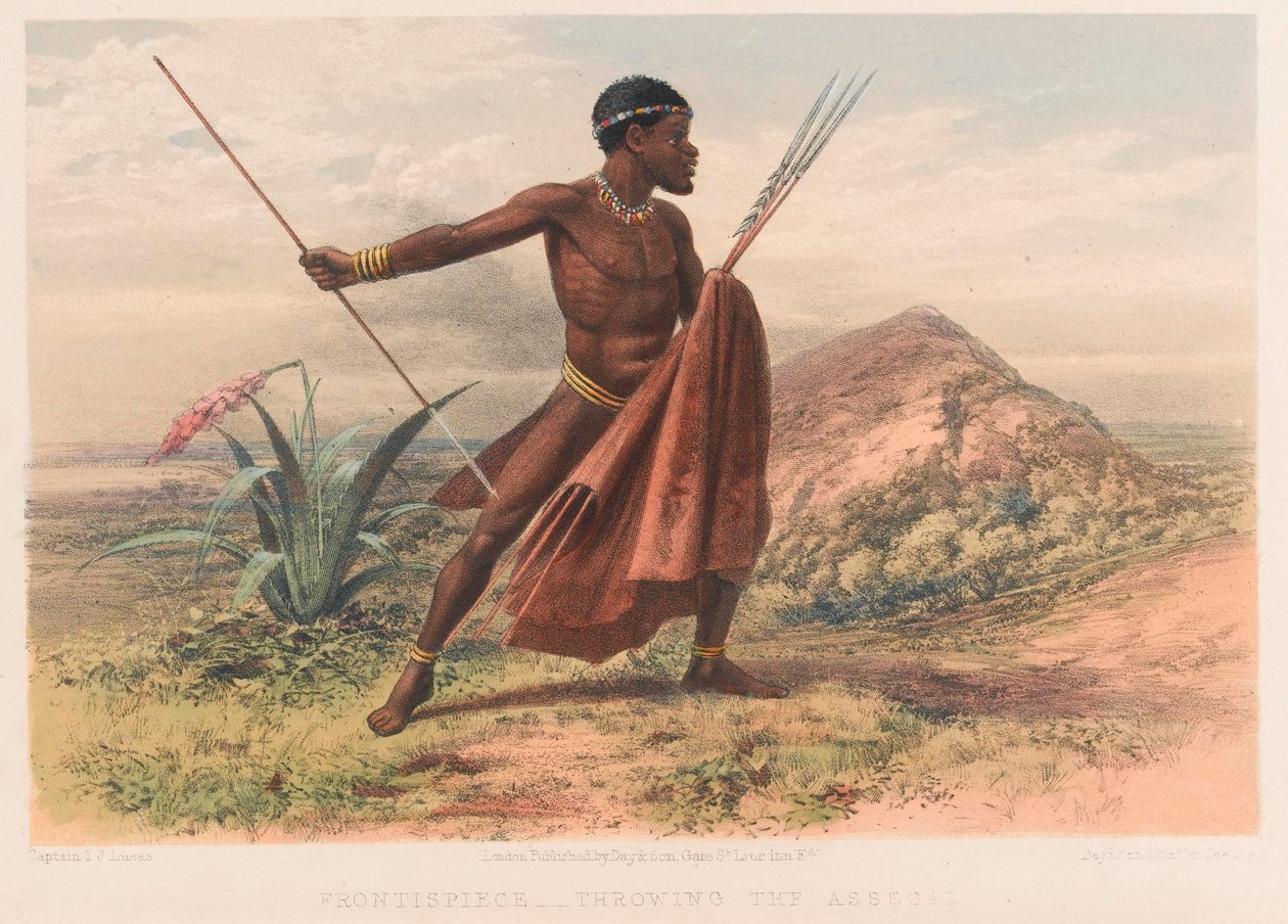 Guerriero Xhosa, 8ª guerra di frontiera del Capo da Thomas J. (after) Lucas