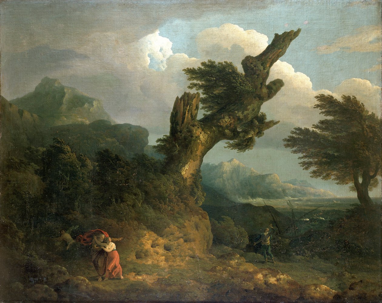 Una tempesta - Prospero, Miranda e Caliban spiano il naufrago Ferdinando da Thomas Jones