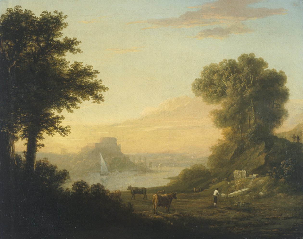 Paesaggio classico con un fiume da Thomas Jones
