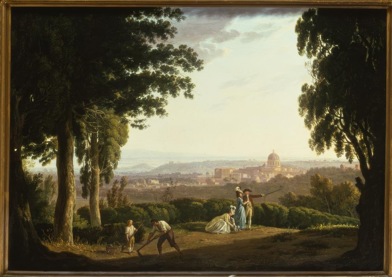 Figure eleganti su una collina con vista su Roma da Thomas Jones