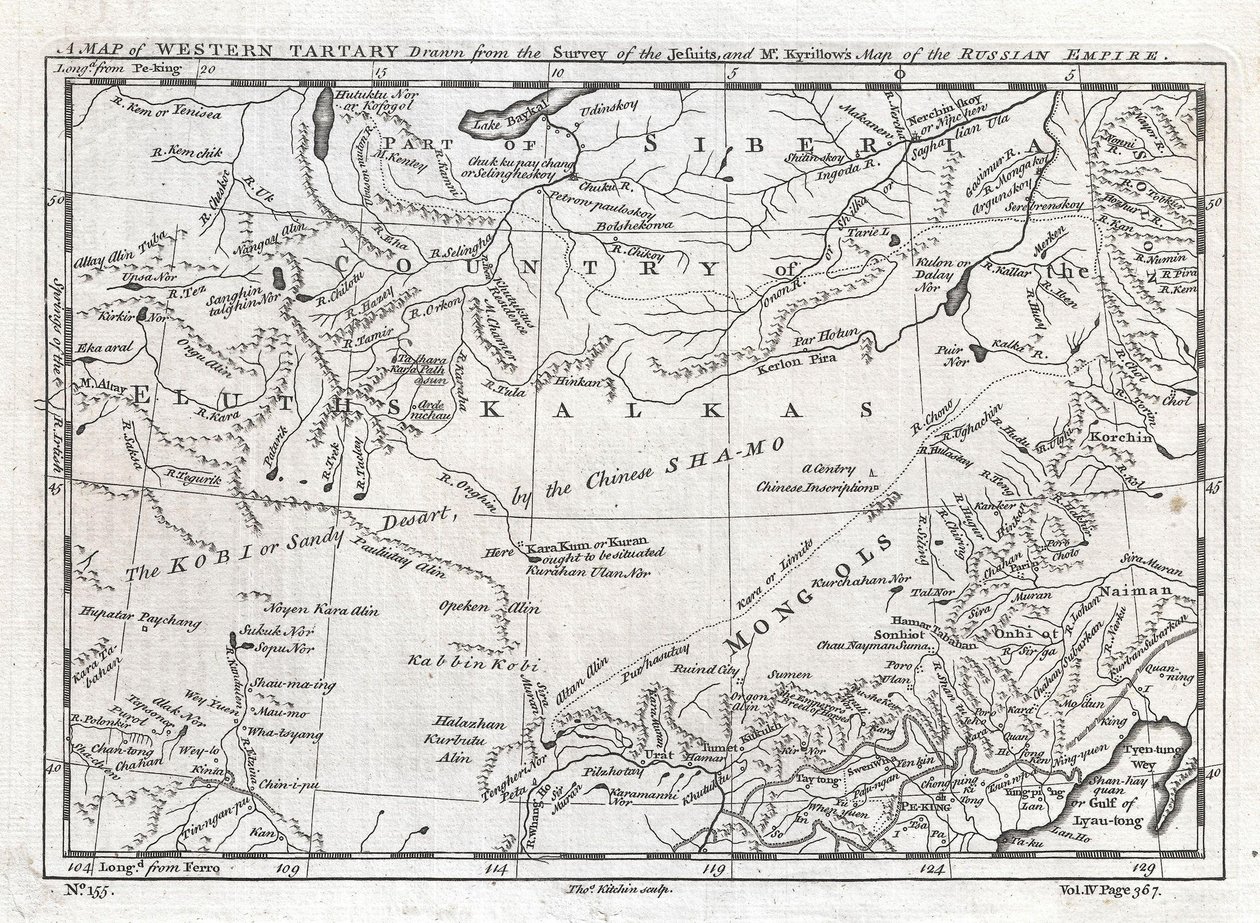 Una carta della Tartaria occidentale disegnata dal rilievo dei gesuiti e dalla carta dell