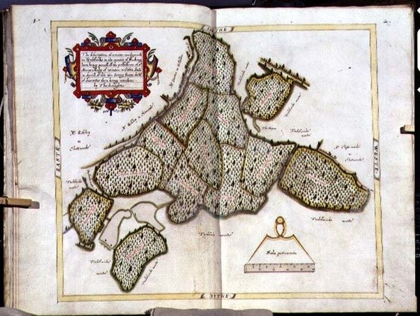 Mappa di Tingewick nel Buckinghamshire da Thomas Langdon