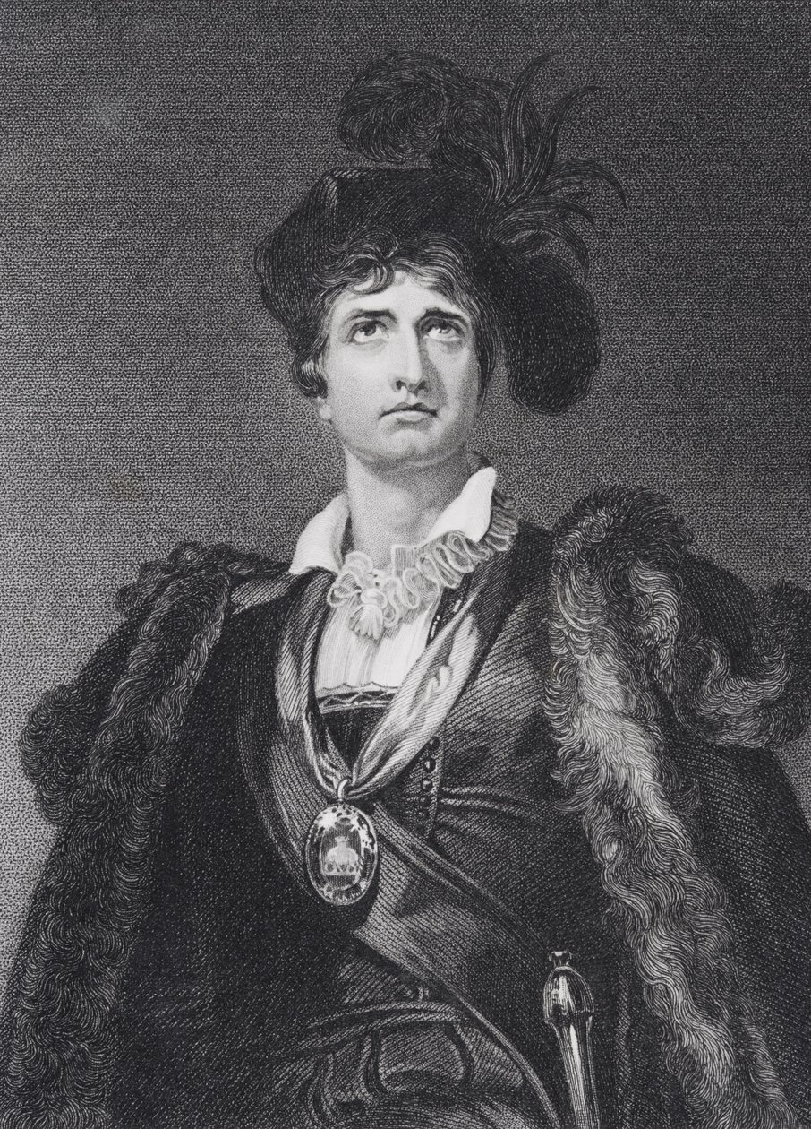 John Philip Kemble come Amleto, inciso da G. Adcock da Thomas Lawrence