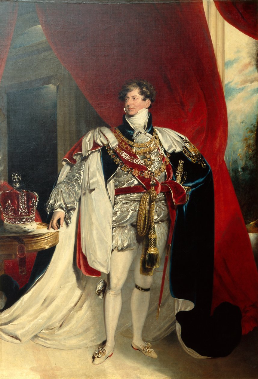 Re Giorgio IV, in piedi con le vesti dell