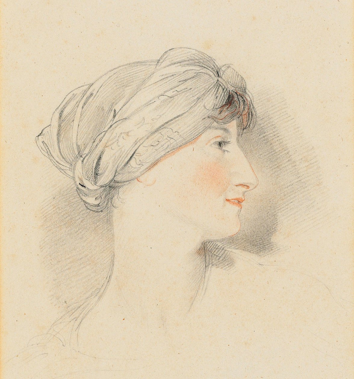 Ritratto di Mrs Jens Wolff, di profilo a destra, che indossa un turbante da Thomas Lawrence
